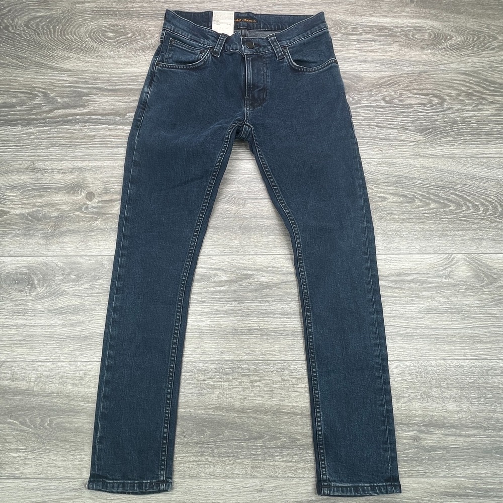 Nudie Jeans Tight Terry Mens 27x28 Blue Slim Skinny Stretch Grunge Organic New